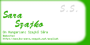 sara szajko business card