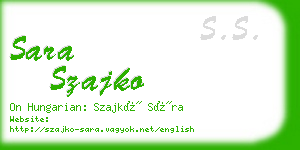 sara szajko business card